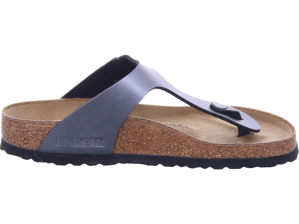 Birkenstock Gizeh BF Metallic Black mules in black