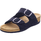 Indigo Damen Pantolette Tieffussbett Pantoletten in schwarz