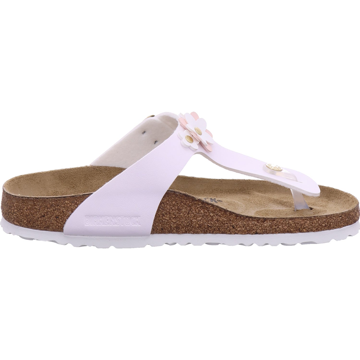 Dámská pantofel Birkenstock Gizeh Flowers v bílé barvě