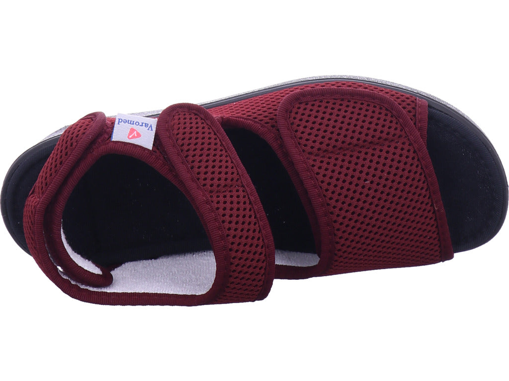 Varomed Damen Hausschuh Genf Klettsandale in rot