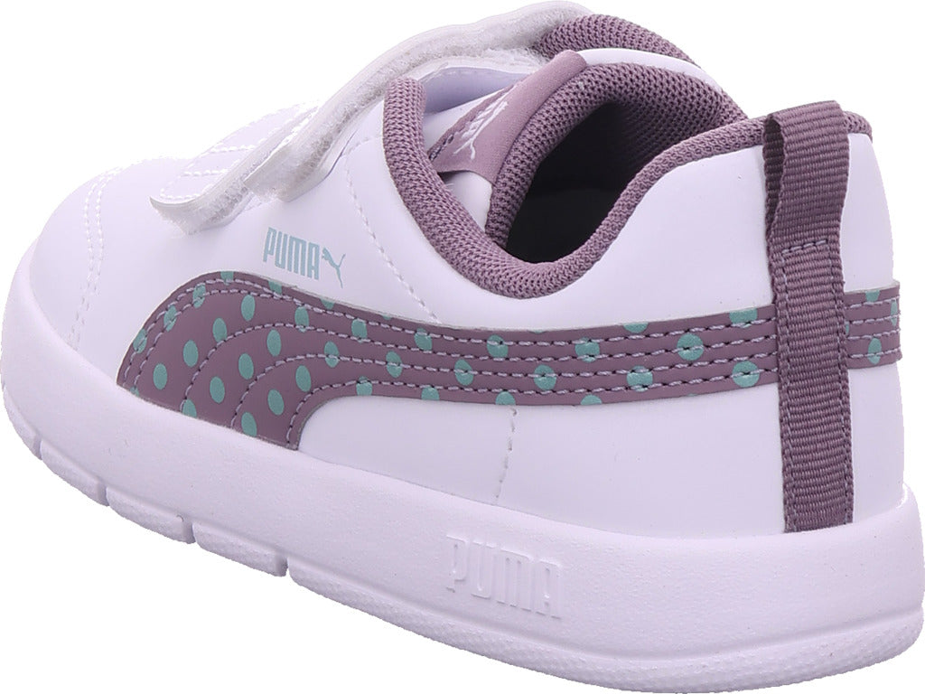 Puma Mädchen  Courtflex V3 Dotty V in weiß
