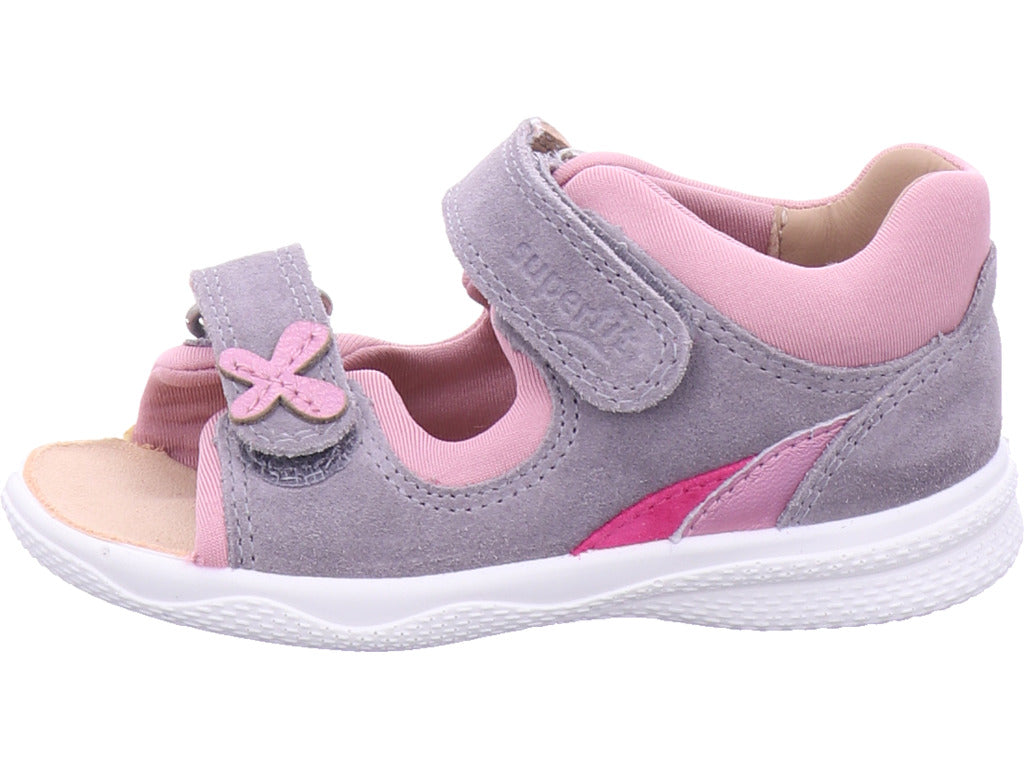 Superfit Mädchen Sandalette Sandale Leder \ Polly in grau