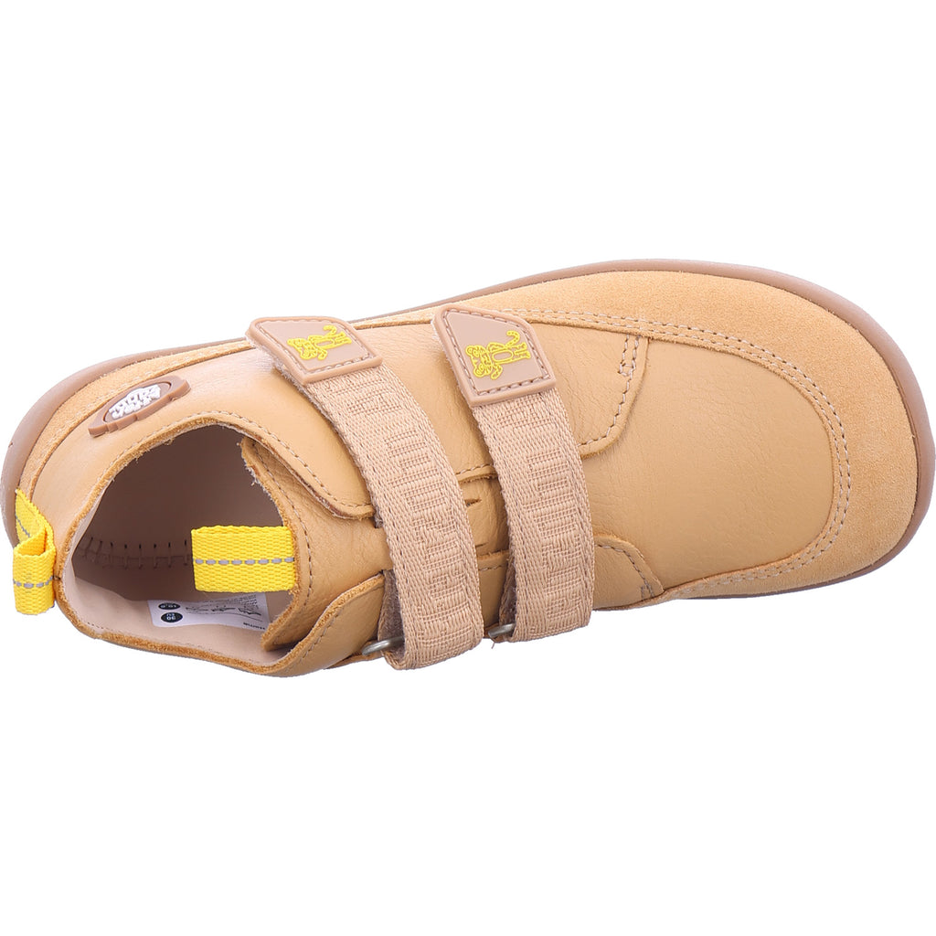 Affenzahn Jungen Halbschuh Barfußschuh Leder Buddy Tiger in beige