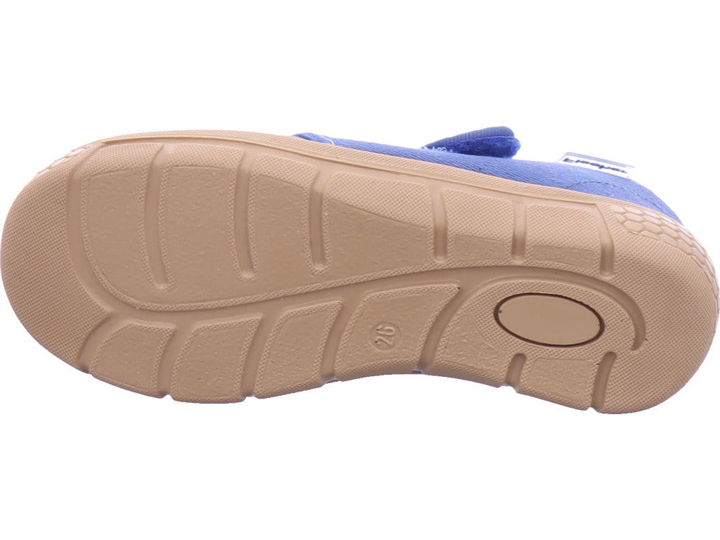 fischer Jungen Hausschuh Löwe in blau