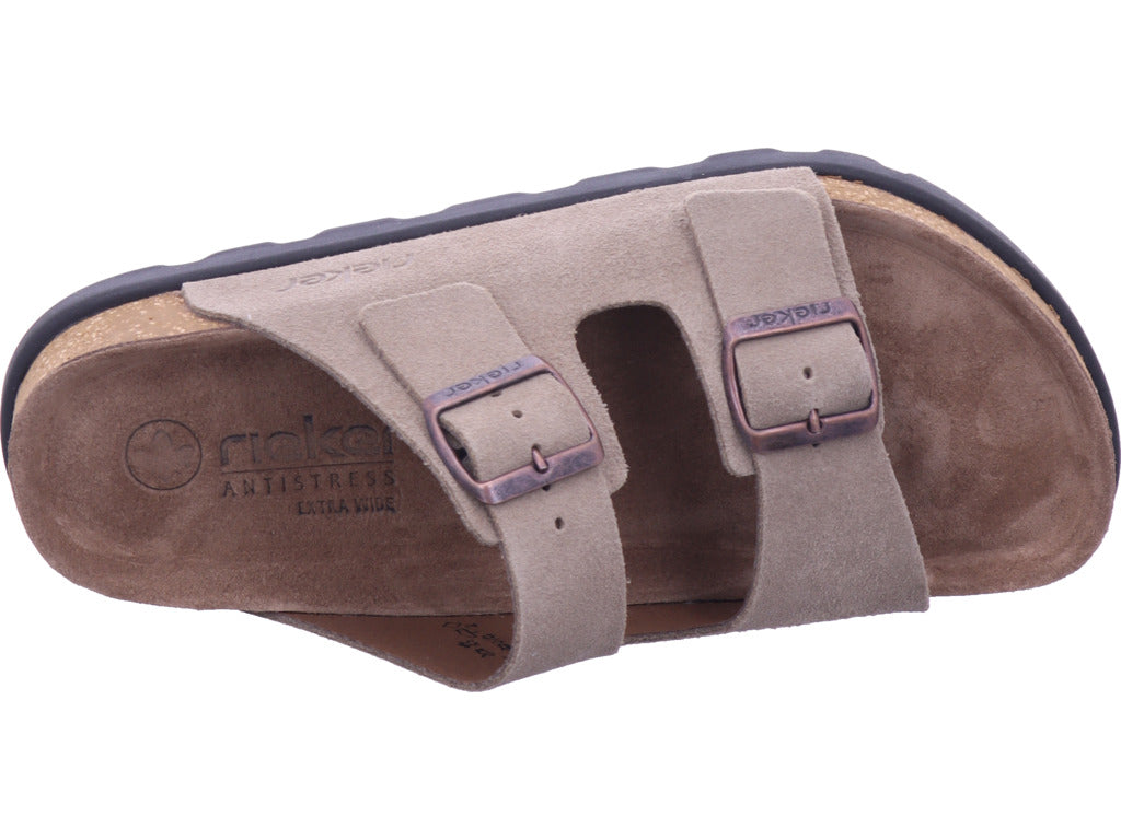 Rieker Herren Pantolette Extra Weit in beige
