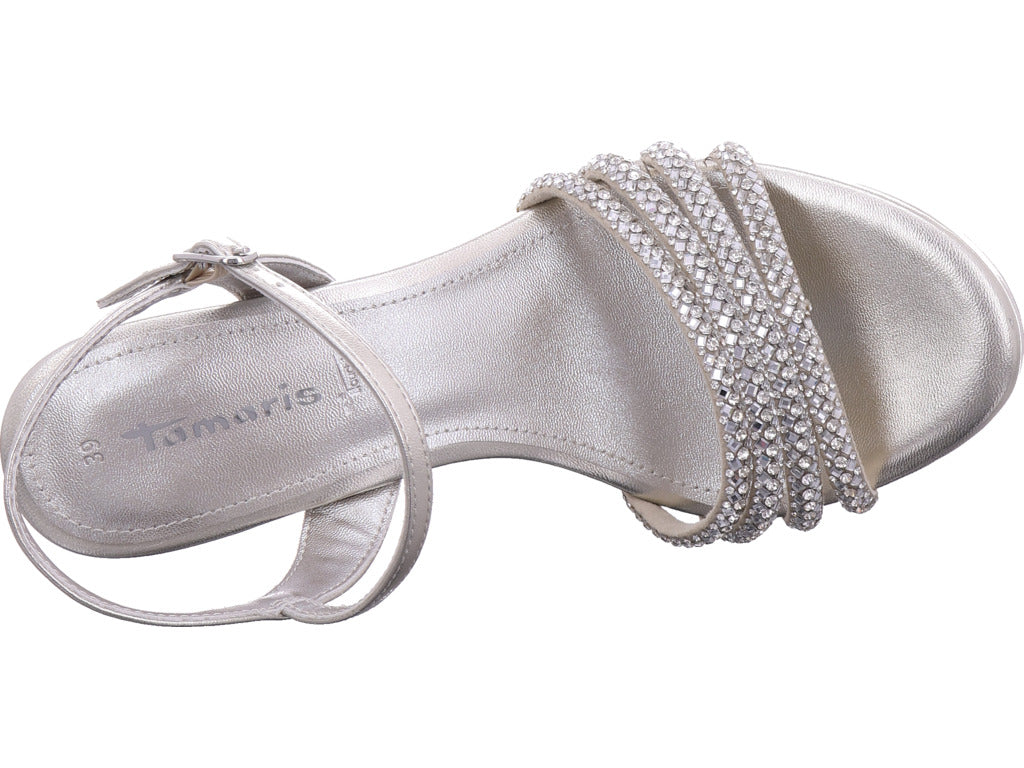 Tamaris Damen Sandalette  in platin