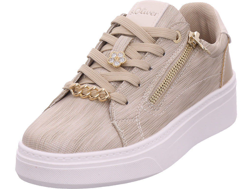 s.Oliver women's sneakers in gold