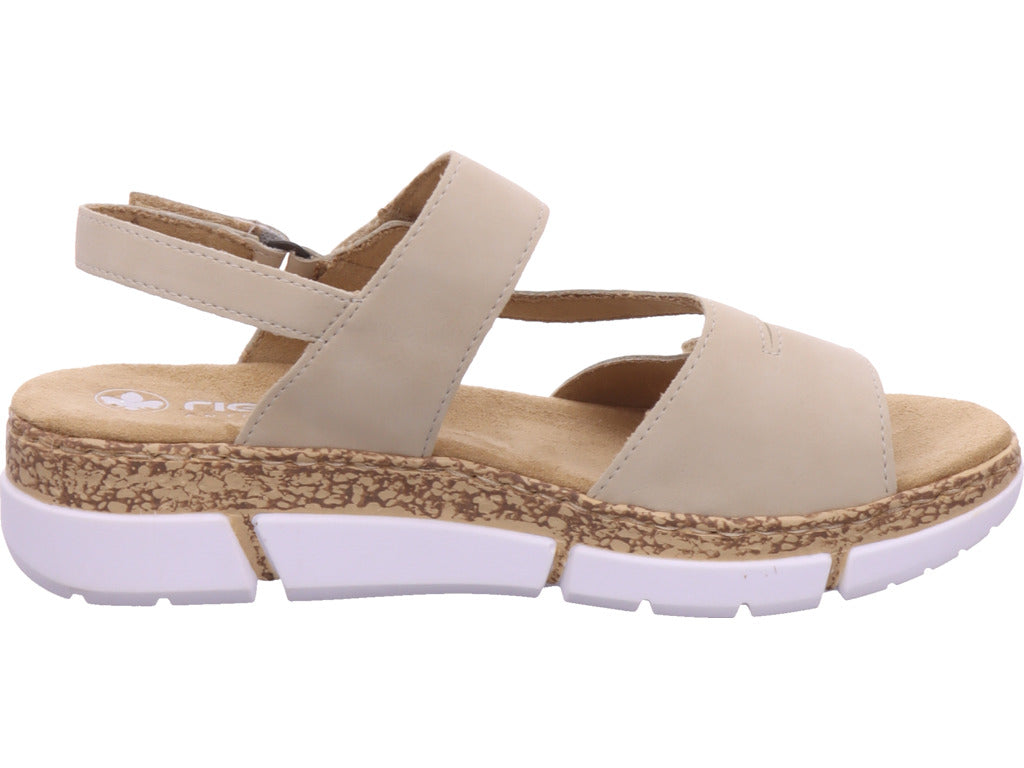 Rieker Damen Sandalette Fsk Damen Sandalen in beige