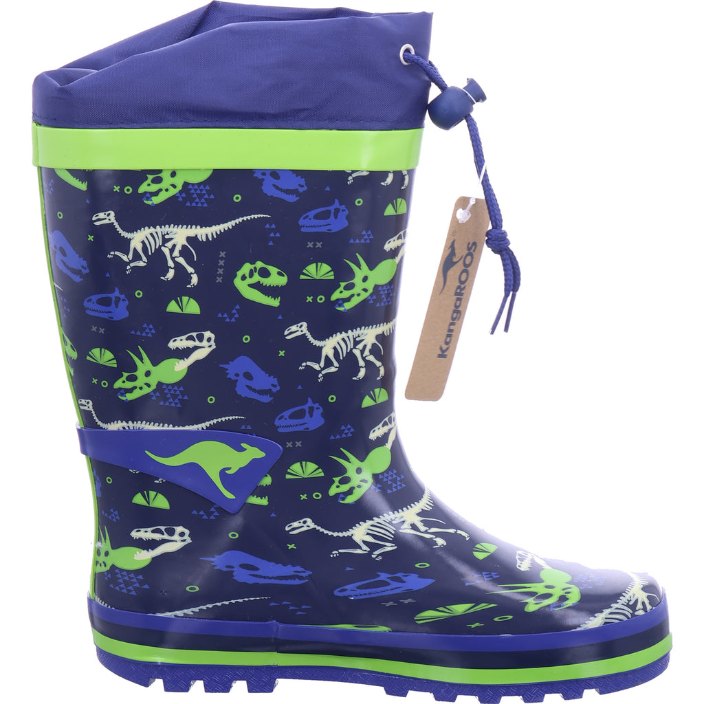 KangaRoos Jungen Gummistiefel K-Rain Navy/Dino in blau