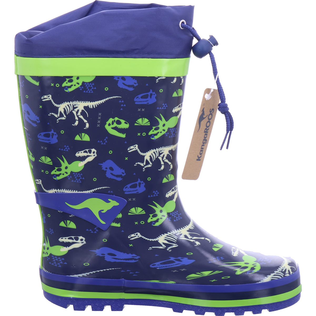 KangaRoos Jungen Gummistiefel K-Rain Navy/Dino in blau