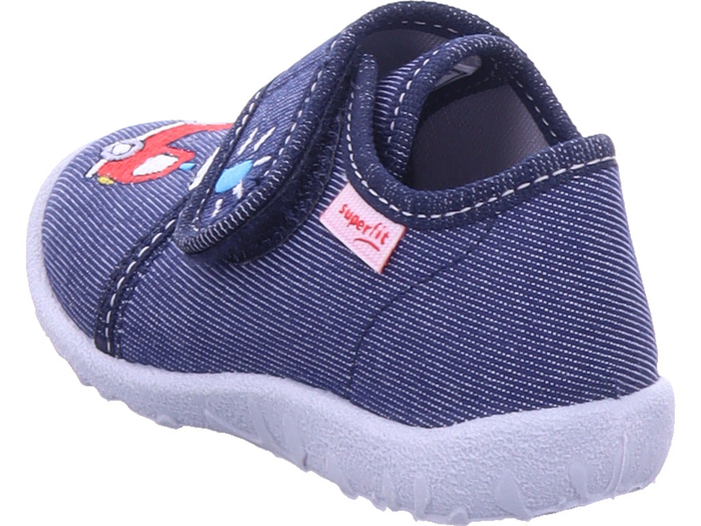 Superfit Boys' Slipper Textile Spotty in blue