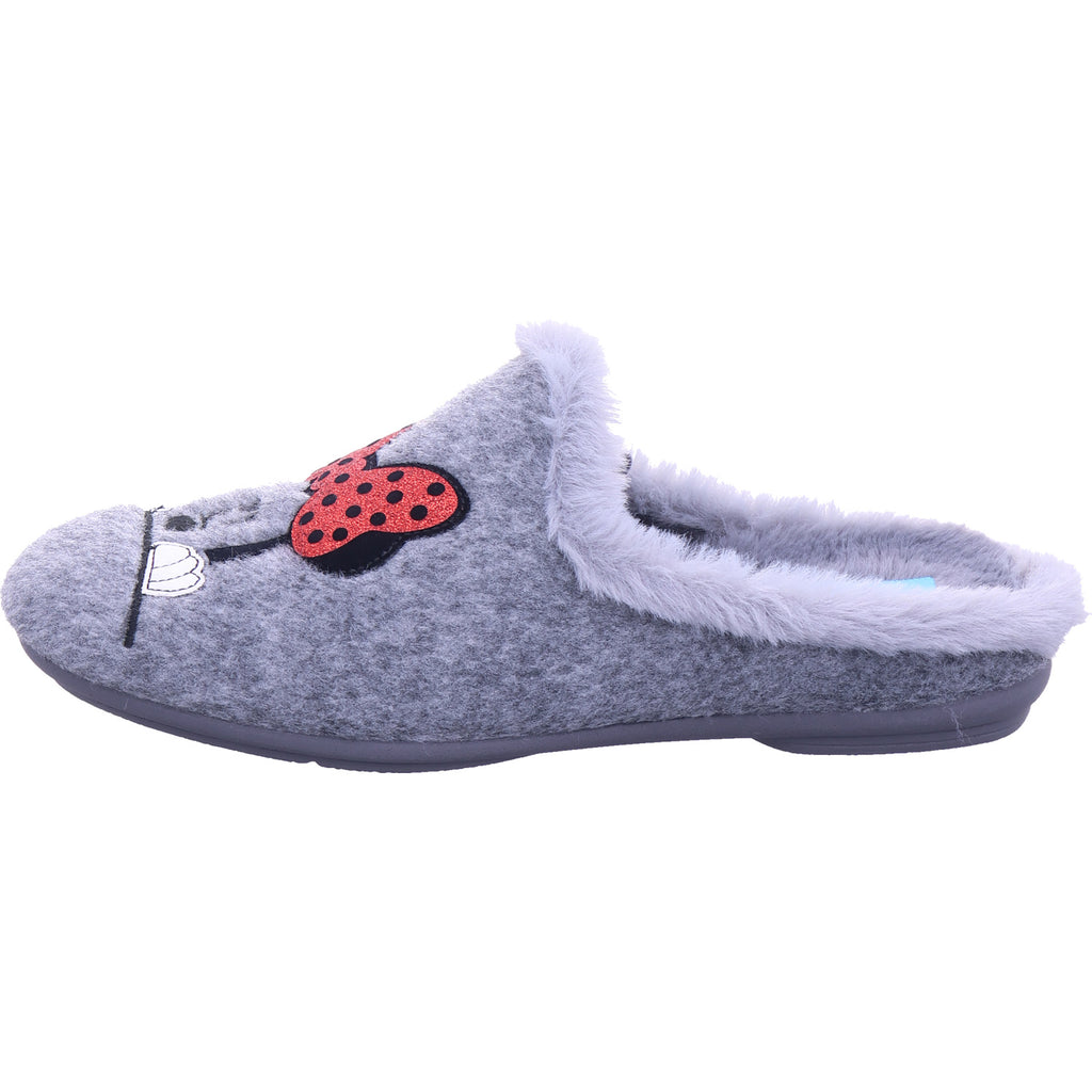 Varomed Damen Hausschuh Minette Pantoffel in grau