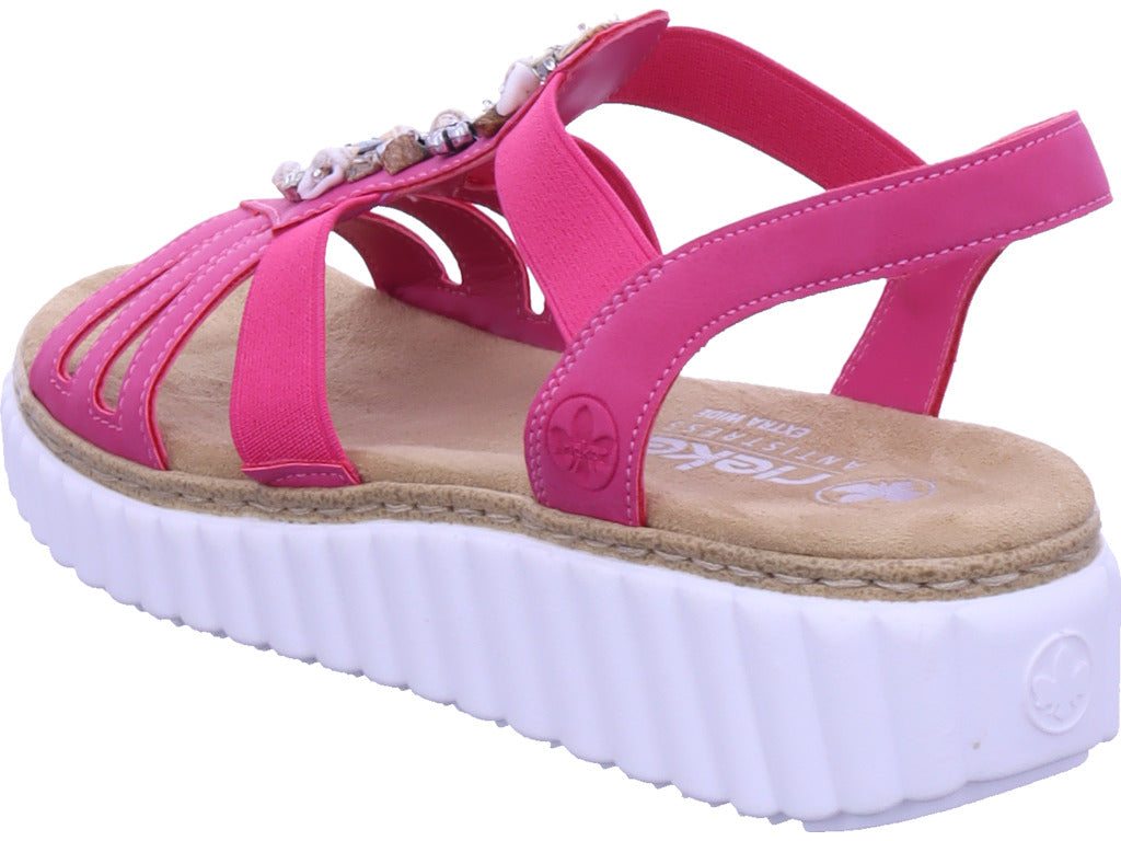 Rieker Damen Sandalette Fsk Damen Sandalen in pink