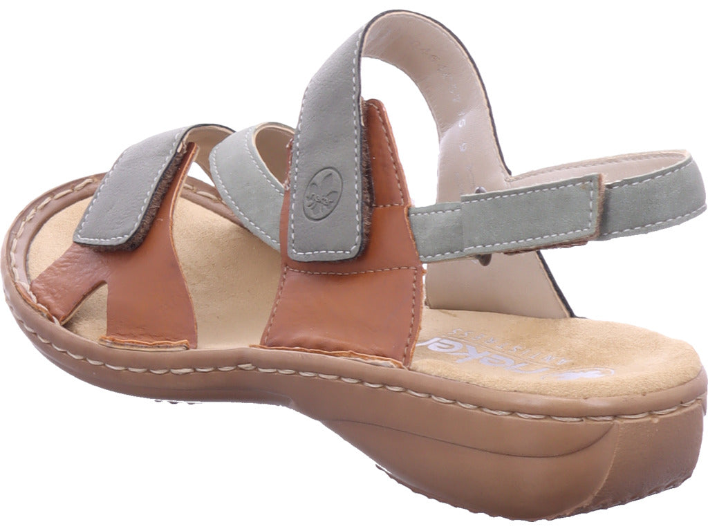 Rieker Damen Sandalette Fsk Damen Sandalen in grün