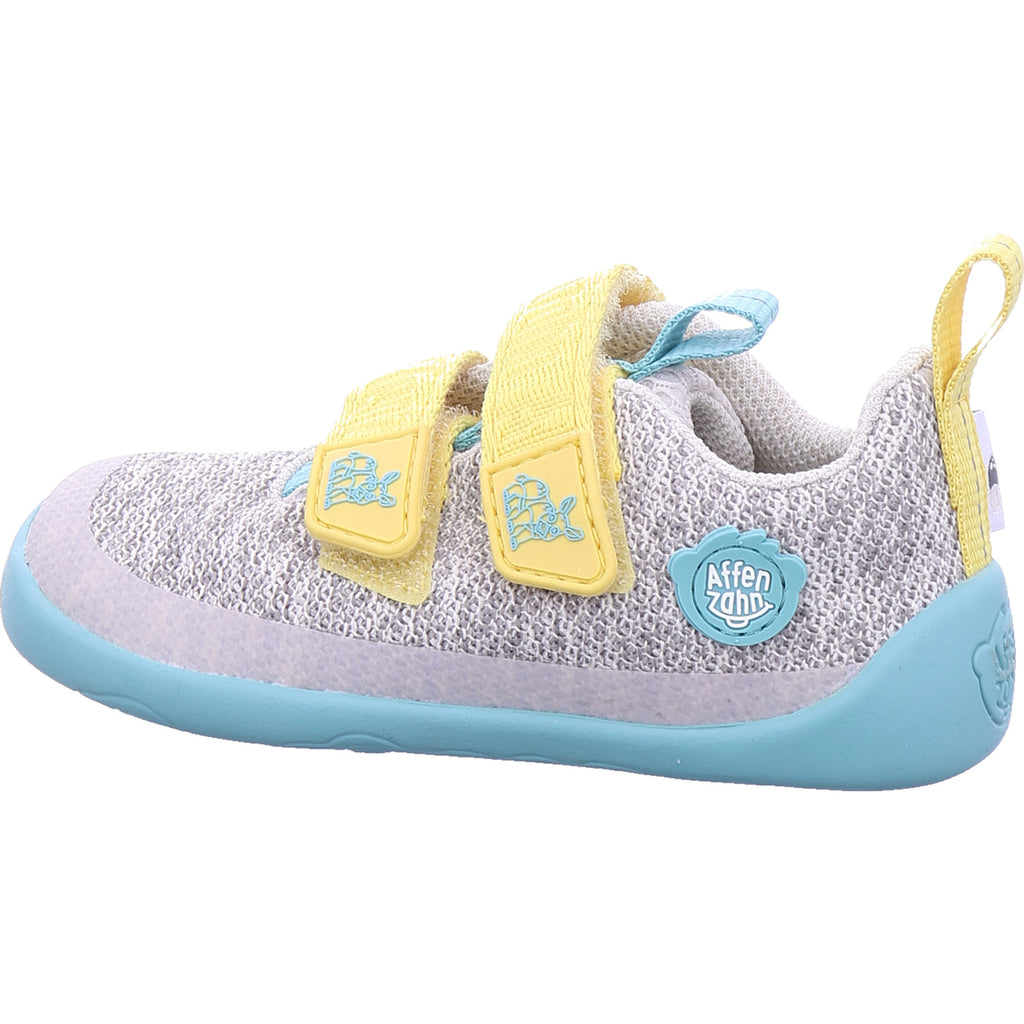 Affenzahn Girls' Low-Top Barefoot Shoe Knit Happy Rhino in Gray
