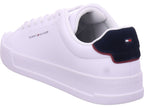 Tommy Hilfiger Herren Sneaker Th Court Lth Detail in weiß