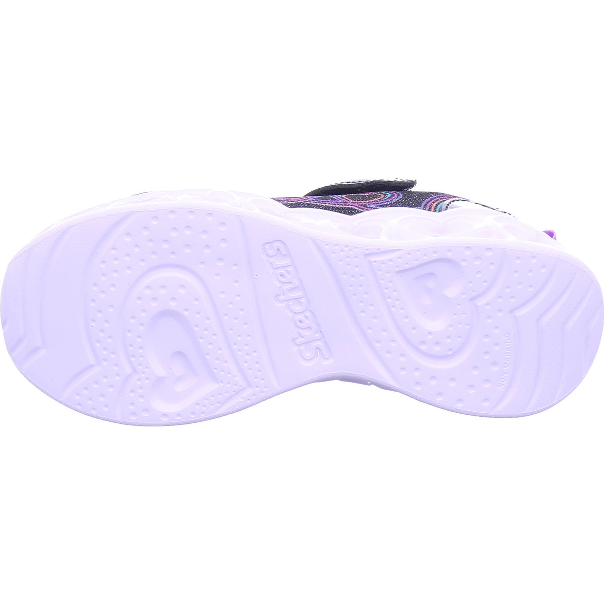 SKECHERS Girls' Sneakers Heart Lights Bubble Love in Black