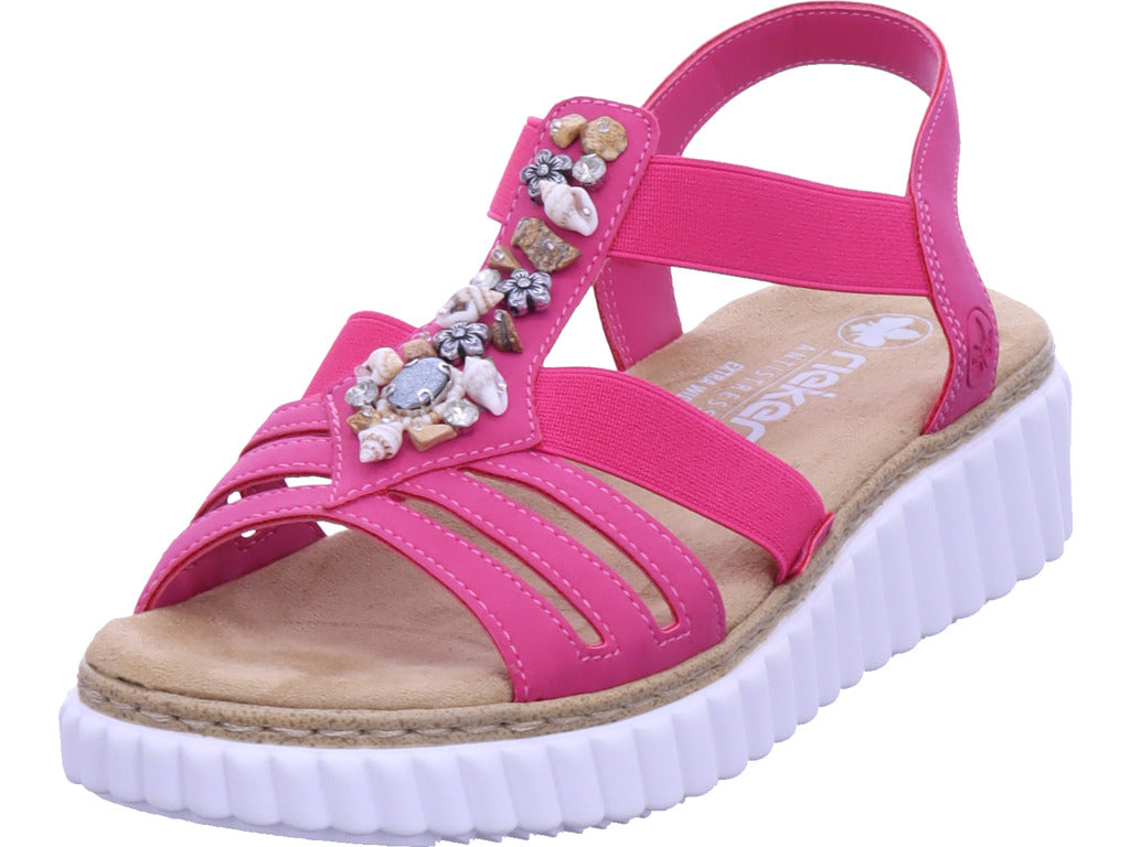Rieker Damen Sandalette Fsk Damen Sandalen in pink