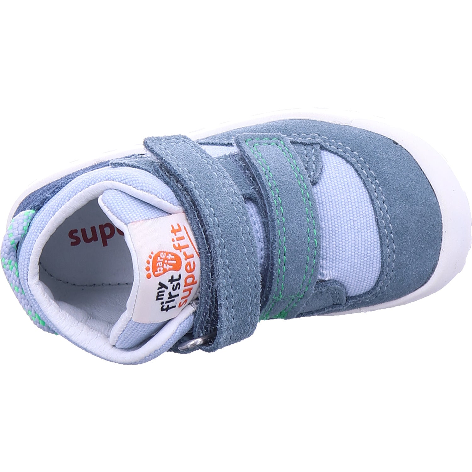 Superfit Jungen Barfußschuhe Stiefelette Leder \ Flummi in blau
