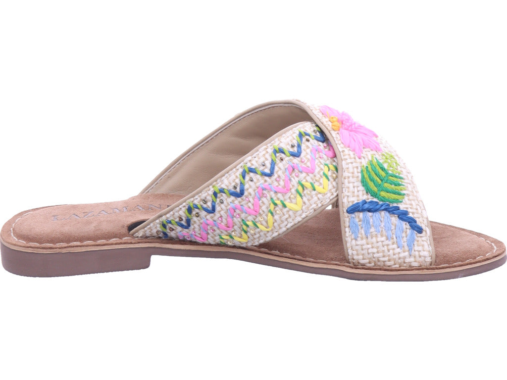 Lazamani Damen Pantolette  in beige