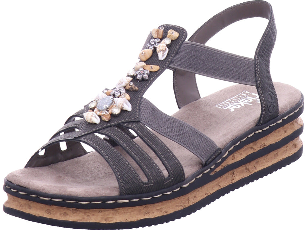 Rieker Damen Sandalette  in grau