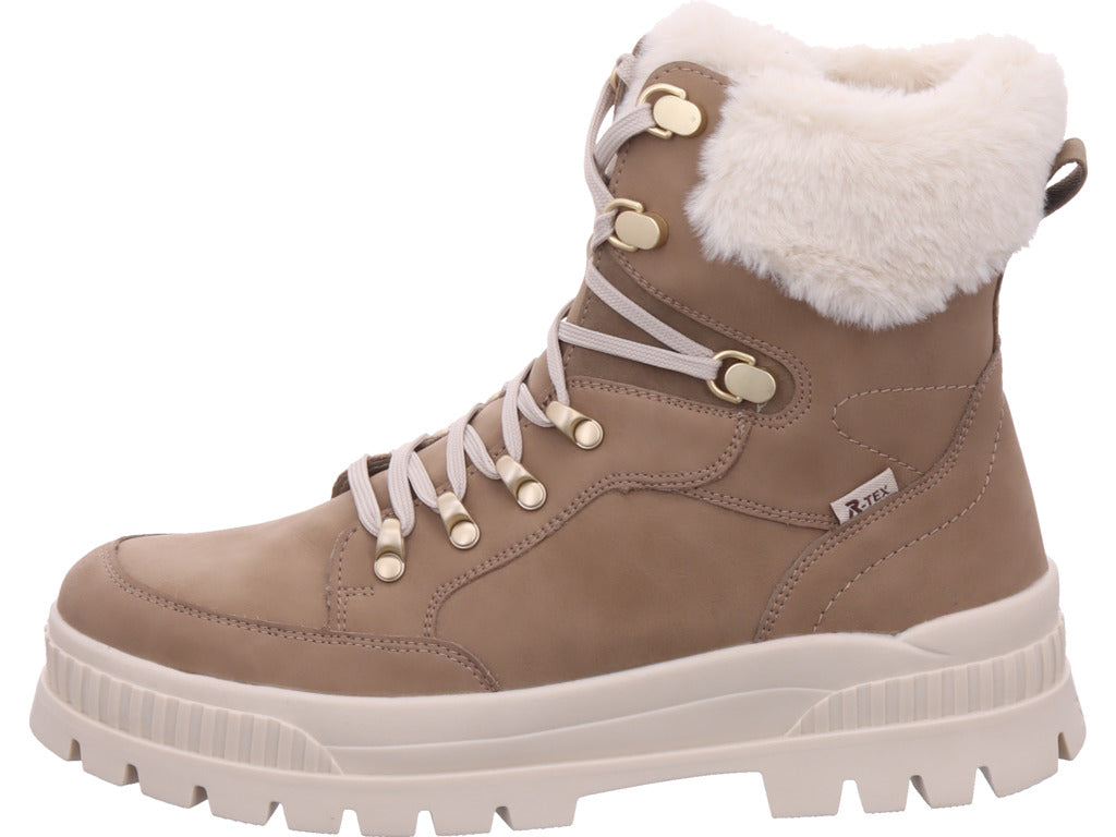 Rieker Damen Winterstiefel Hwk Damen Stiefel in beige