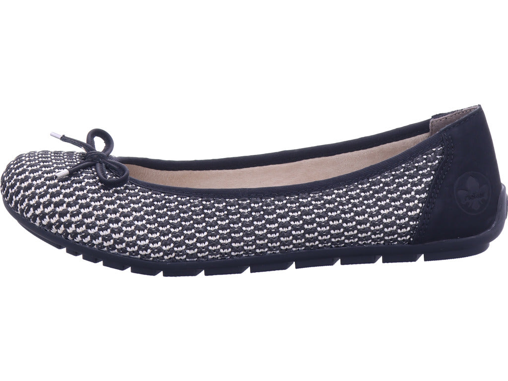 Rieker Damen Ballerina  in schwarz