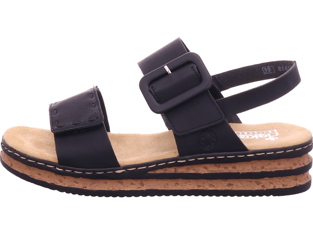 Rieker Damen Sandalette Fsk Damen Sandalen in schwarz