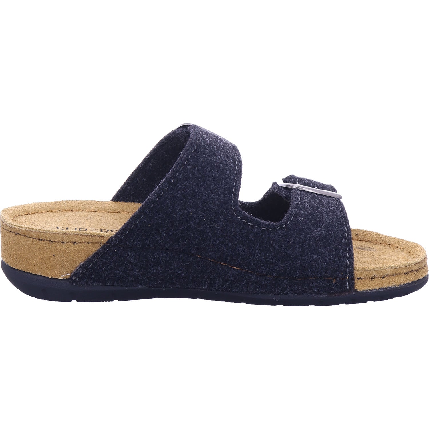Indigo Damen Pantolette Tieffussbett Pantoletten in schwarz