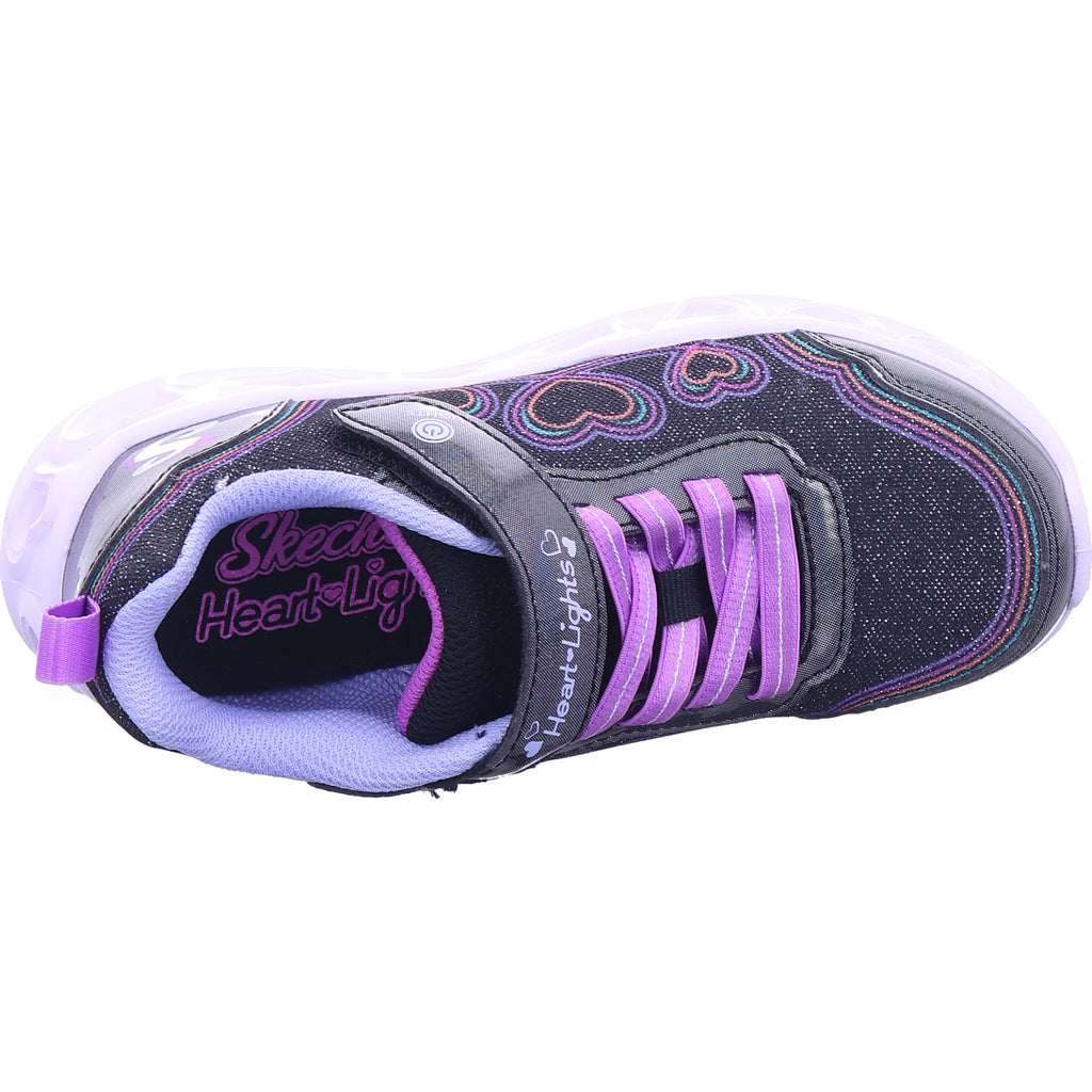 SKECHERS Mädchen Sneaker Heart Lights Bubble Love in schwarz