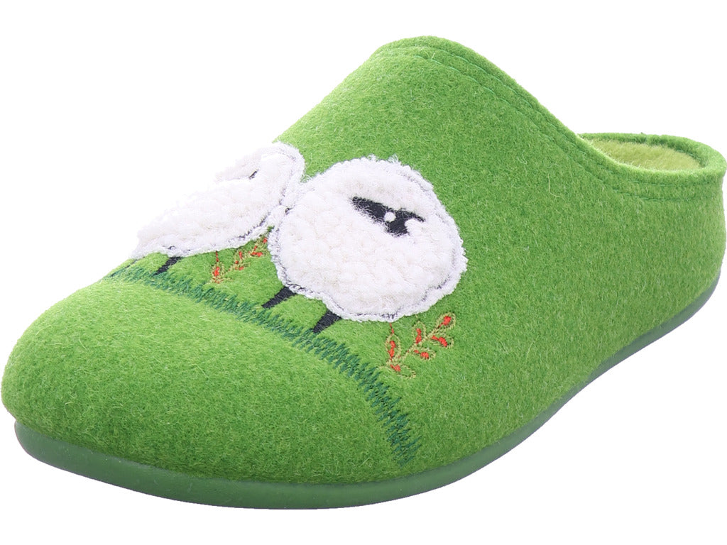 Varomed Damen Hausschuh Fina Pantoffel in grün