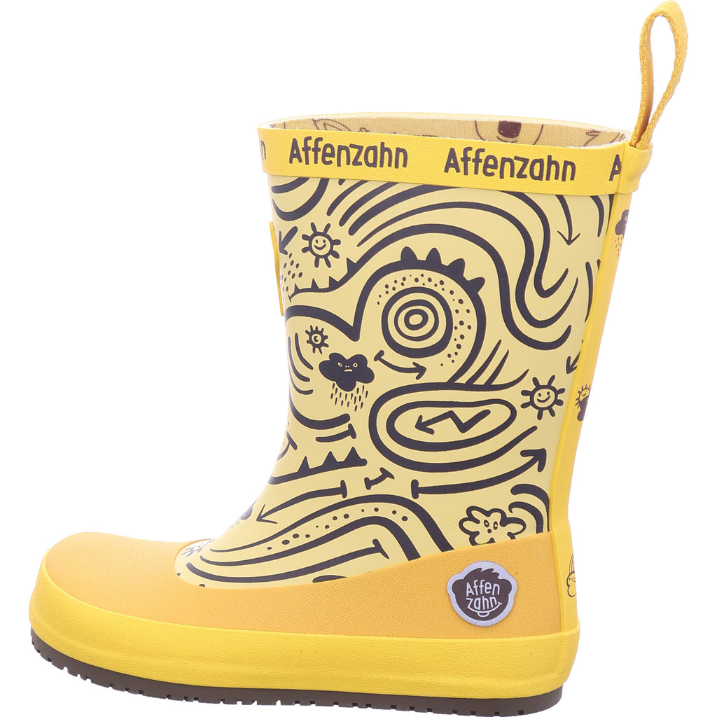 Affenzahn Jungen Gummistiefel Rainboot Vegan Plashy Tiger in gelb