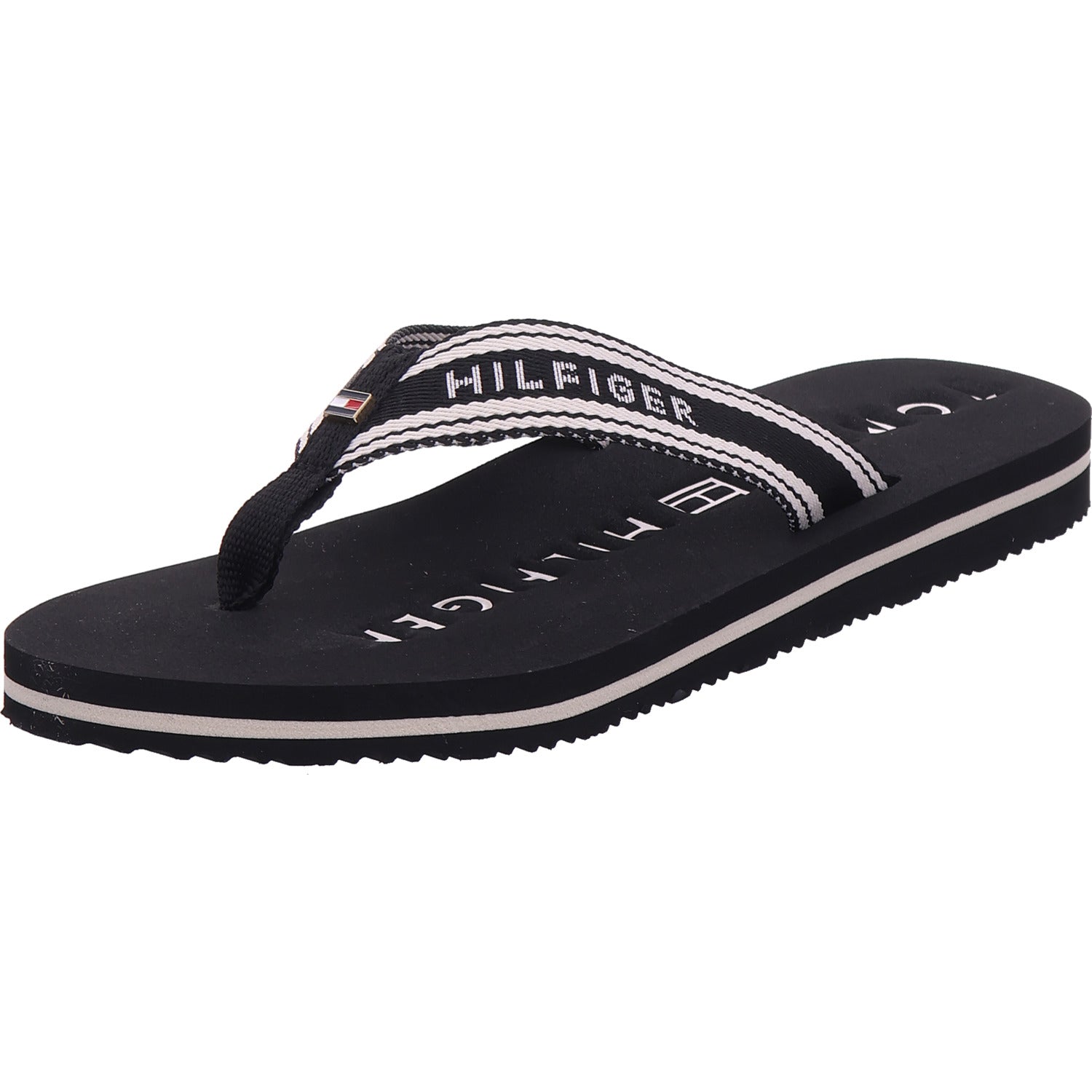 Tommy Hilfiger dámské pantofle Th Webbing Summer Sandal v černé barvě
