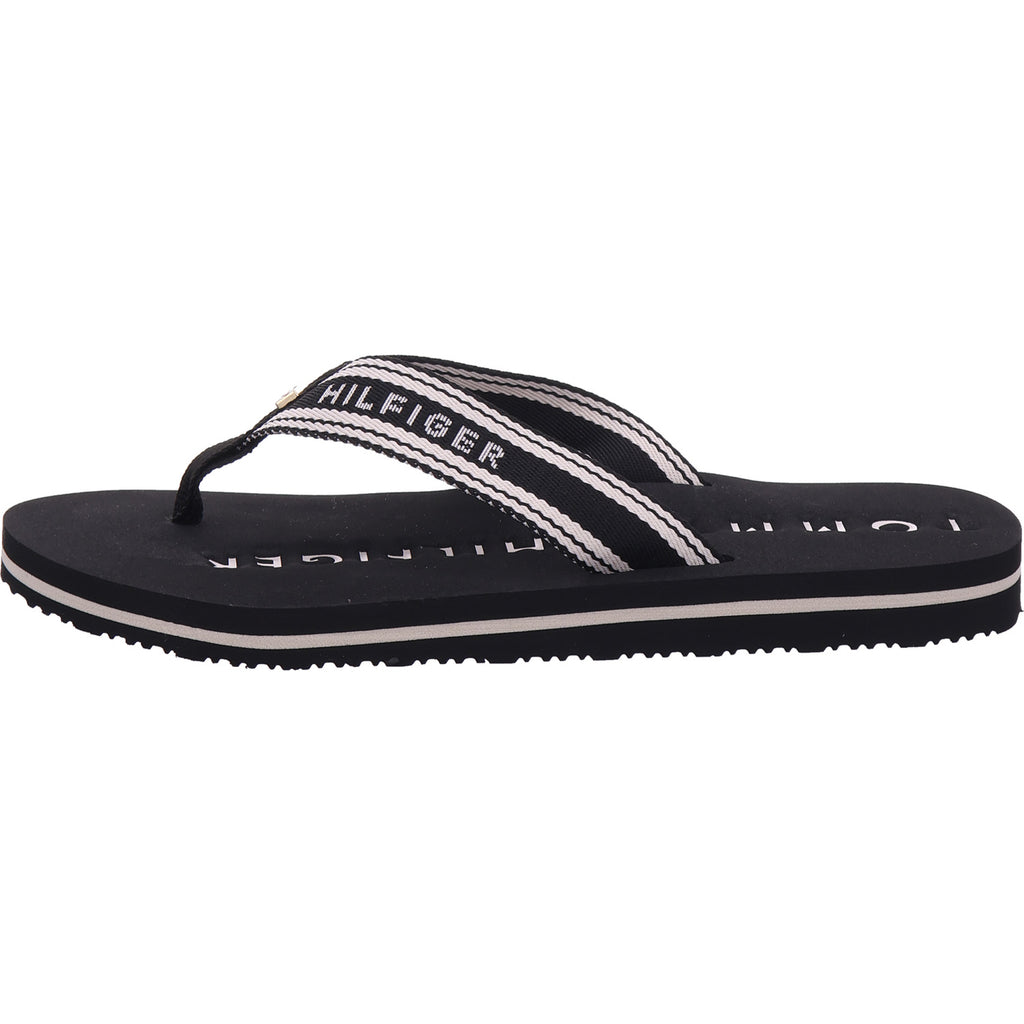 Tommy Hilfiger dámské pantofle Th Webbing Summer Sandal v černé barvě