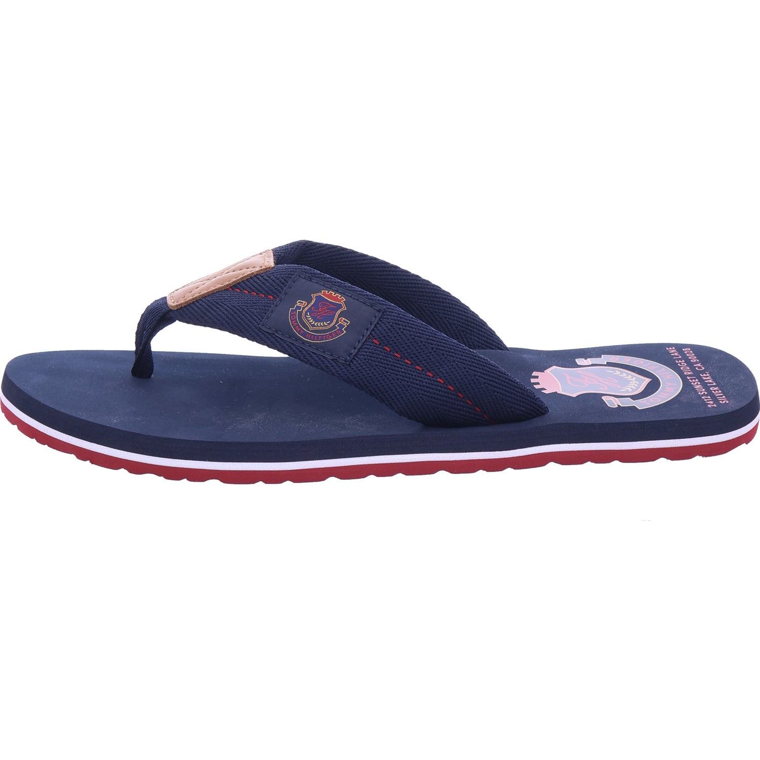 Tommy Hilfiger Pánské plážové pantofle Patch Hilfiger Beach Sandal v modré barvě