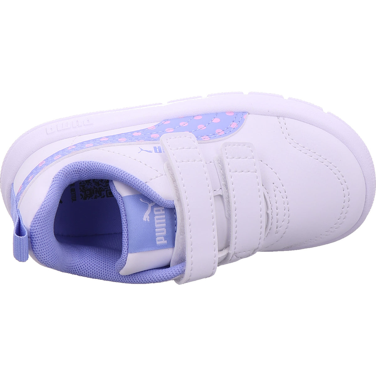 Puma girls' low-cut shoe Courtflex V3 Dotty V Inf in white