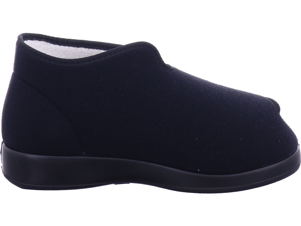 Varomed Unisex - Erwachsene Hausschuh Genua Klettschuh in schwarz