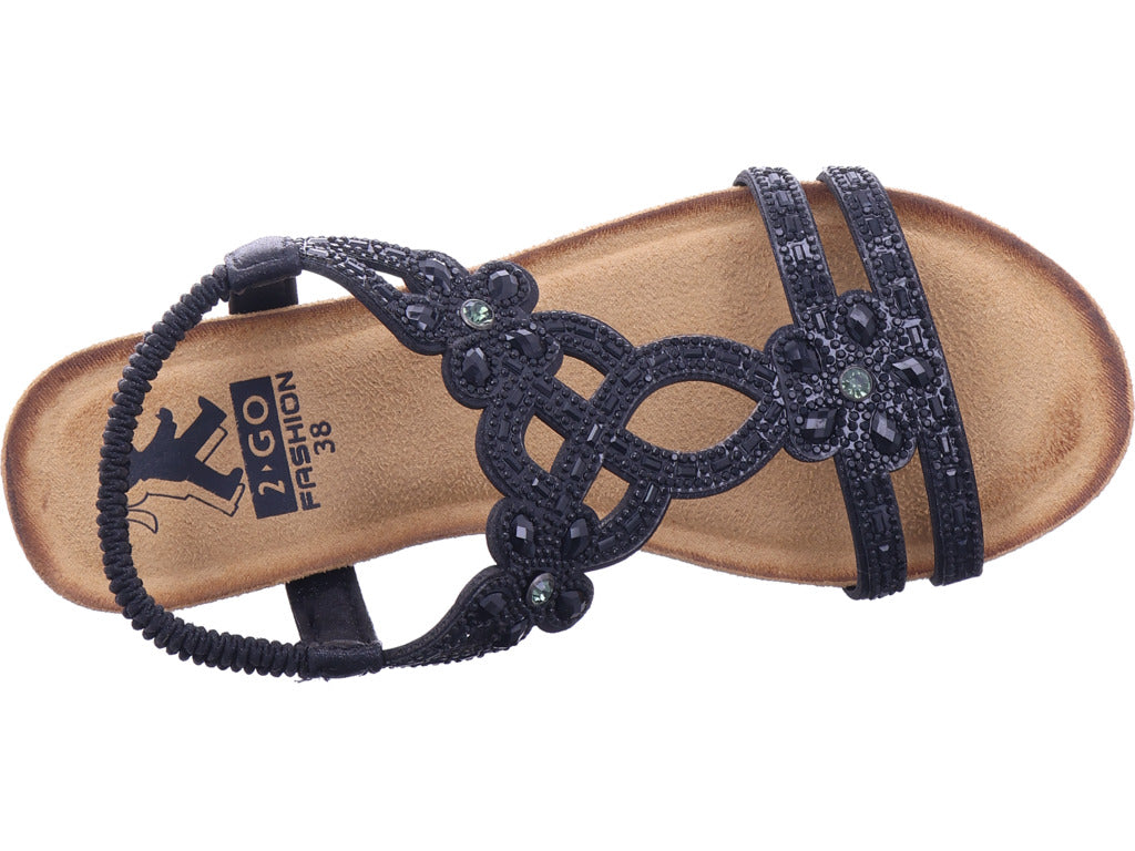 2 GO FASHION Damen Sandalette  in schwarz
