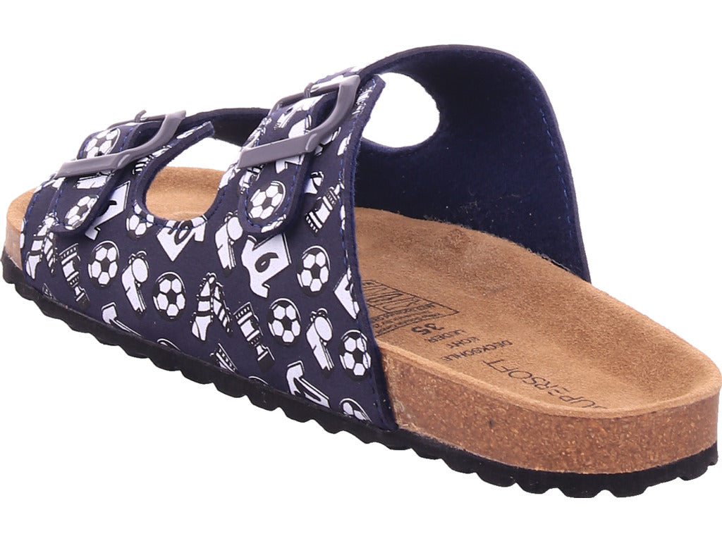 Indigo Jungen Pantolette Bio Kinder in blau