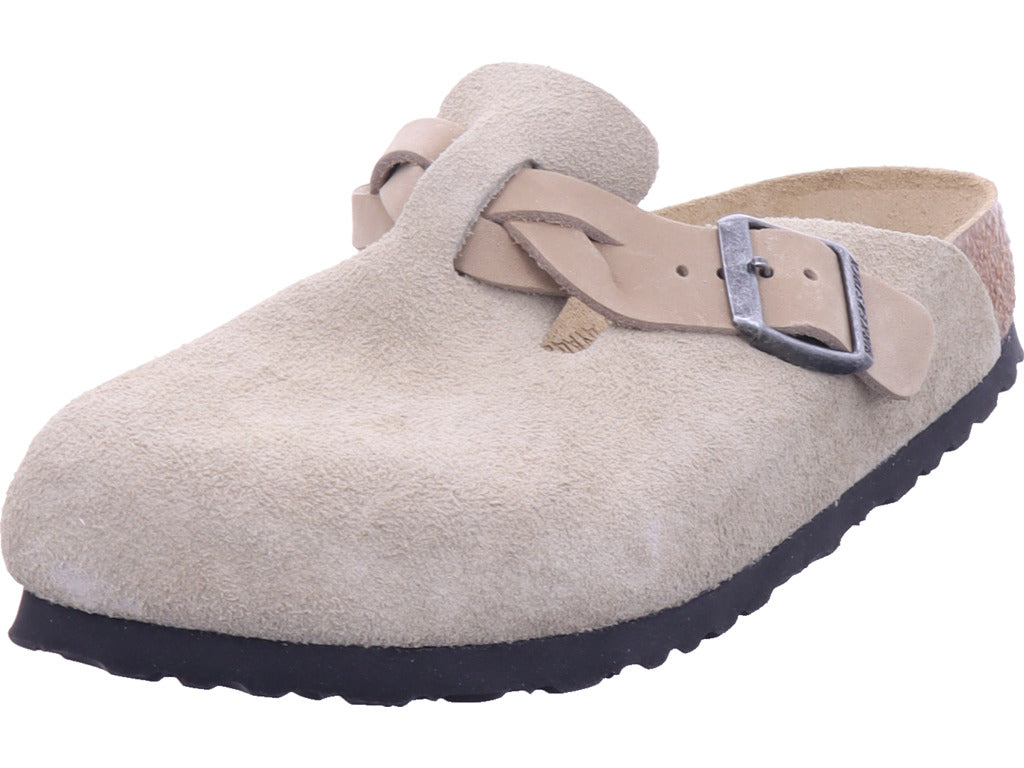 Birkenstock Boston Braided Suede mules in brown