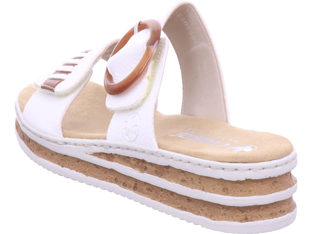 Rieker women's mule Fsk women's sandals in white