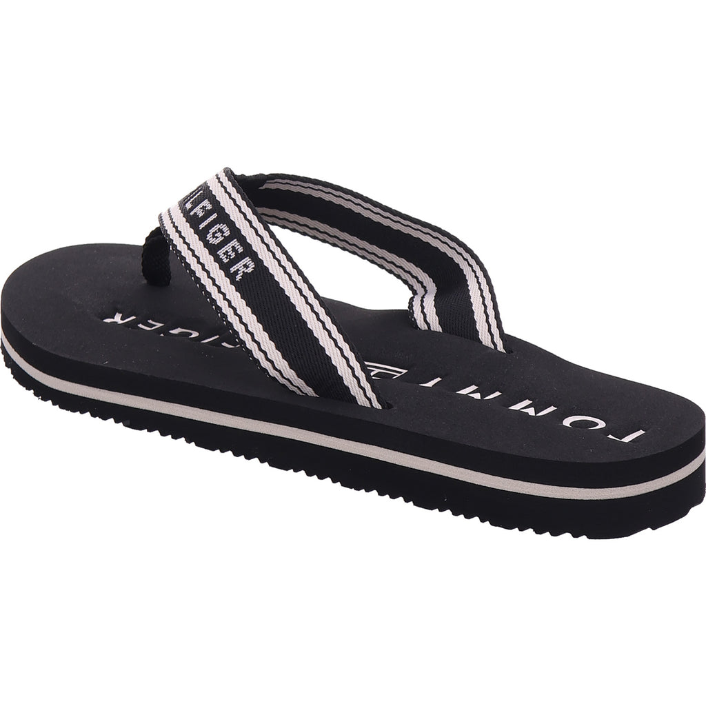 Tommy Hilfiger dámské pantofle Th Webbing Summer Sandal v černé barvě