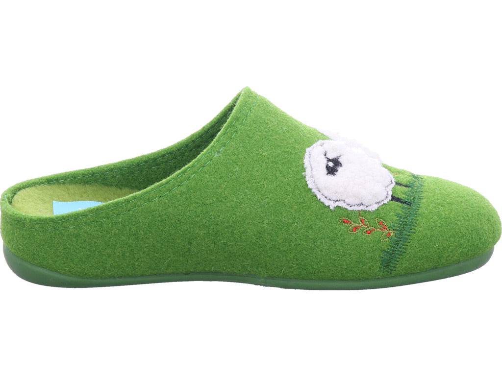 Varomed Damen Hausschuh Fina Pantoffel in grün