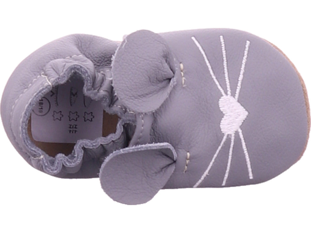 Beck Girls' Slippers "Mäuschen" in Grey