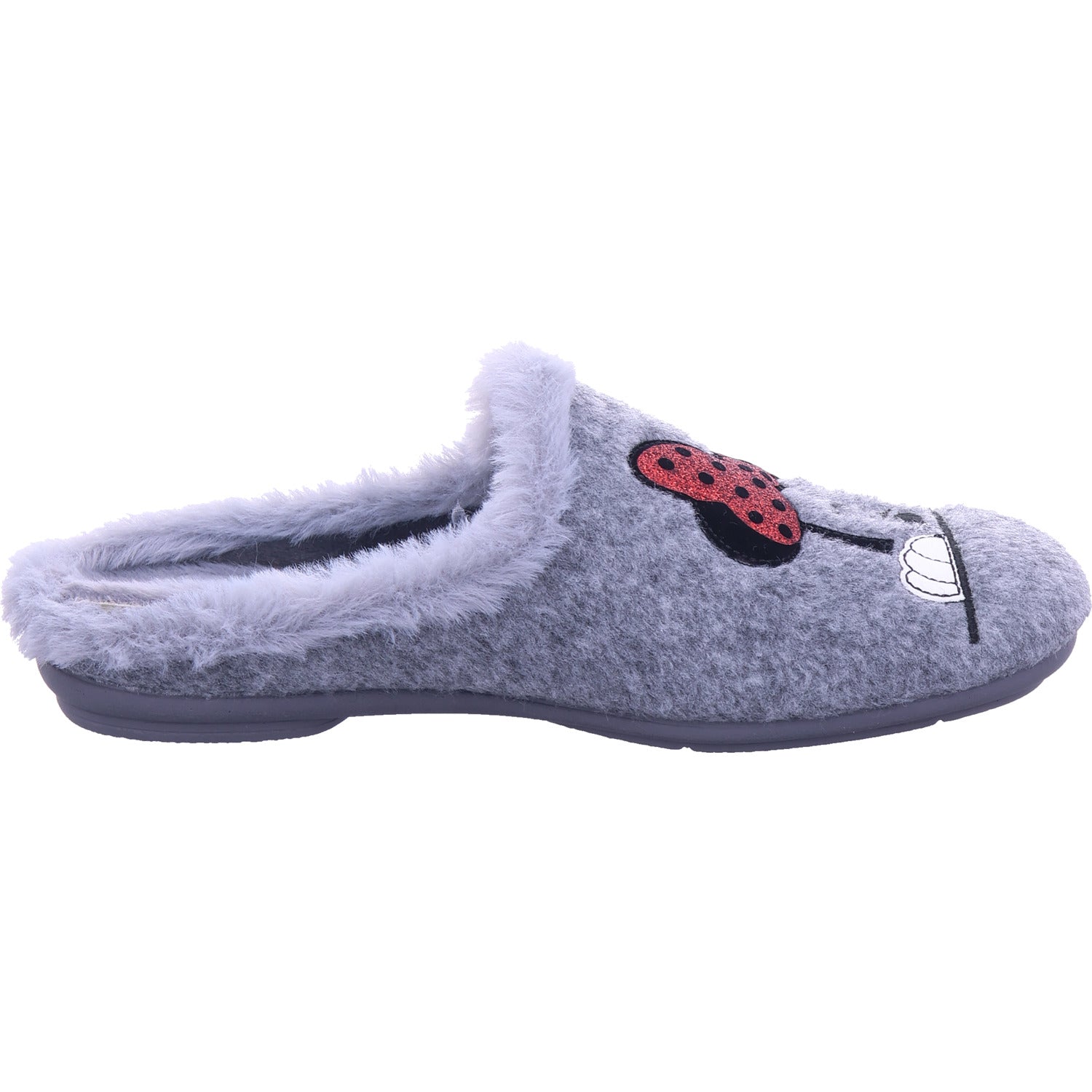 Varomed Damen Hausschuh Minette Pantoffel in grau