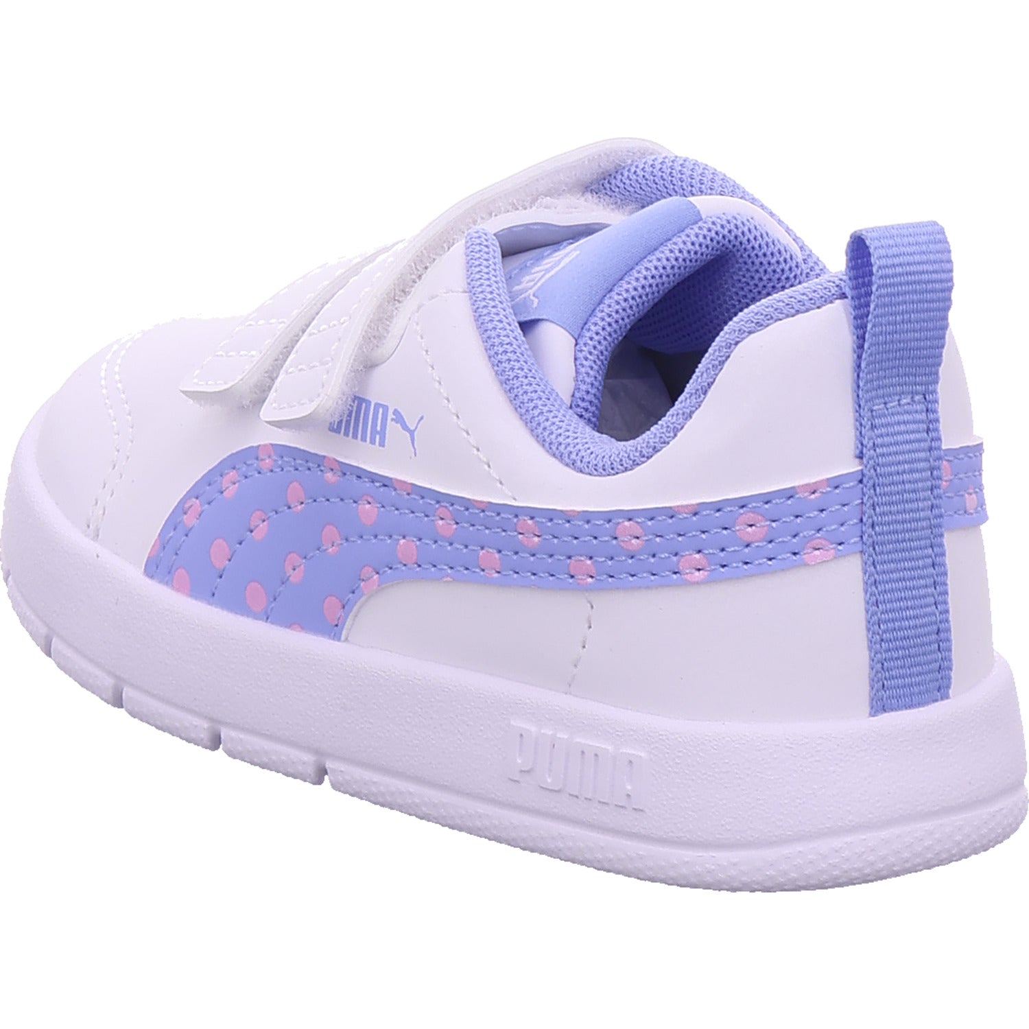Dívčí nízké boty Puma Courtflex V3 Dotty V Inf v bílé barvě