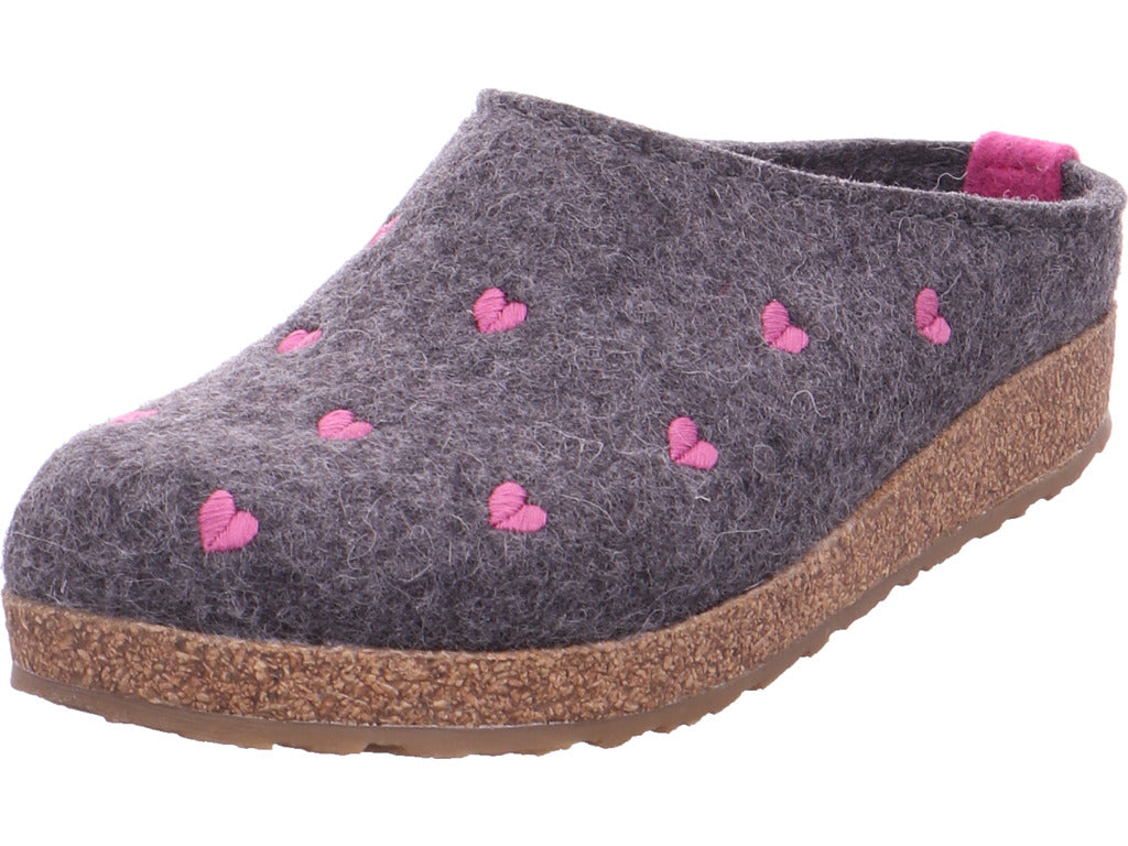 Haflinger Damen Hausschuh  in grau
