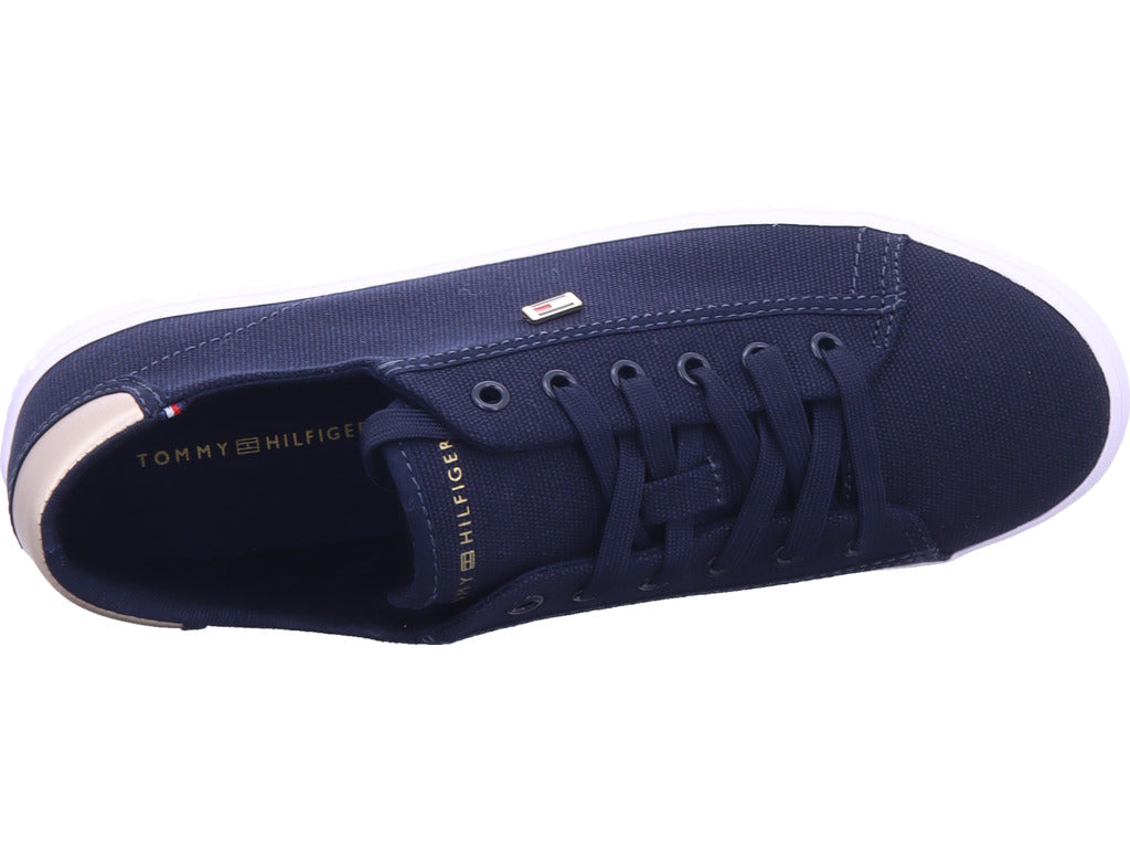 Tommy Hilfiger Women's Textile Lace Up Sneaker in blue