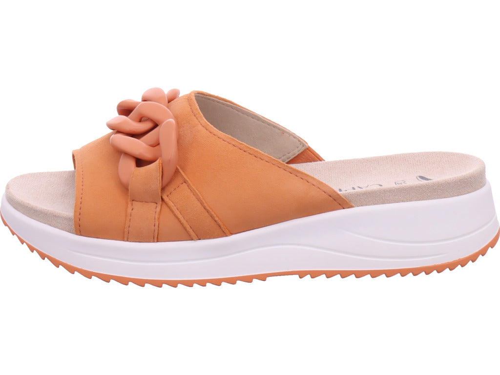 Caprice Damen Pantolette Women Slides in orange
