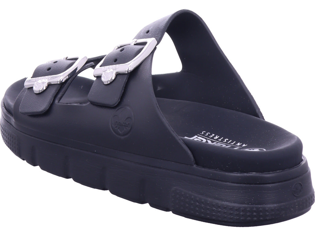 Rieker women's mule Fsk women's sandals in black